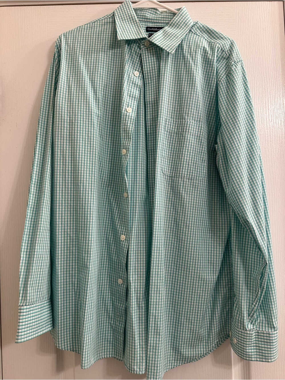 croft & barrow Mint Green Check Casual Button-Down Shirt